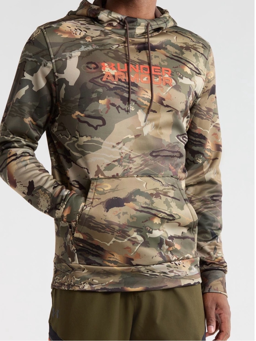 Under Armour Men's Camo Hoodie with Orange Logo